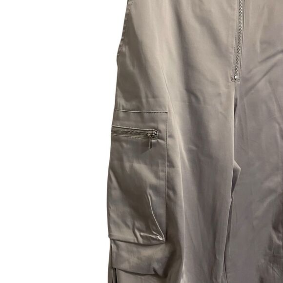 Zara Gray Satin Zip Front Cargo Pant High Rise XS NWT - Picture 4 of 6